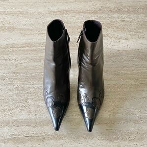 Vintage Chanel Camellia Ankle Boots